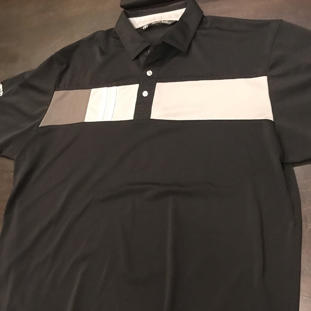 Black w Gray and Silver Travis Mathew XL polo